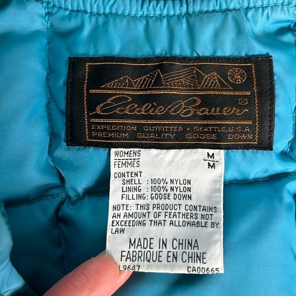 EDDIE BAUER 90s Vintage Goose Down Puffer Vest Size Medium - Picture 8 of 12